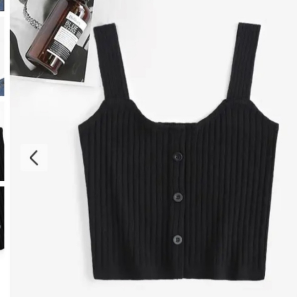 Cropped Buttoned Knitted Top Size S  | Zaful - Picture 3 of 5